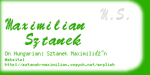 maximilian sztanek business card